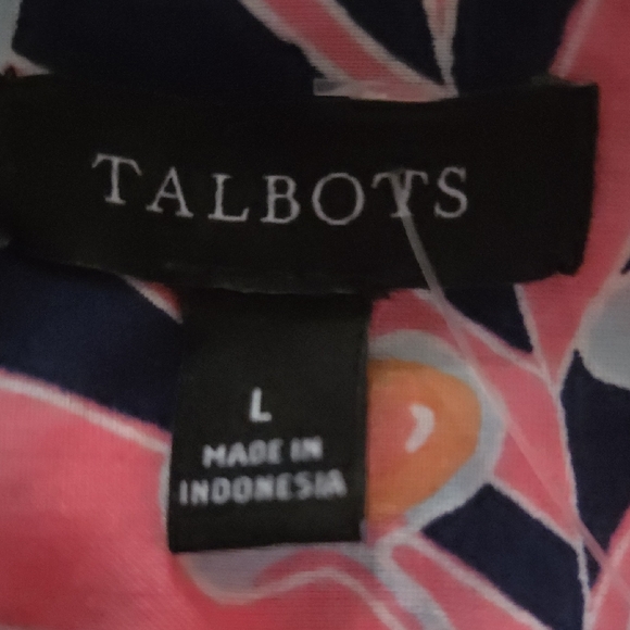 Talbots Pink and Blue Floral Shirt - Picture 2 of 4